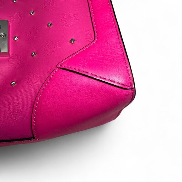 MCM Pink Leather Crossbody With Studs - Picture 6 of 16